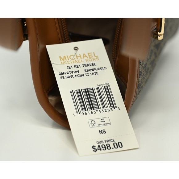 MICHAEL KORS JET SET TRAVEL XS Carry All Crossbody Top Zip Tote NWT $498 - Picture 8 of 9